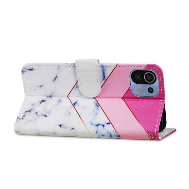 Etui Folio do Xiaomi Mi 11 Lite 5G NE / Mi 11 Lite / Mi 11 Lite 5G Classic Marmurowa Geometria