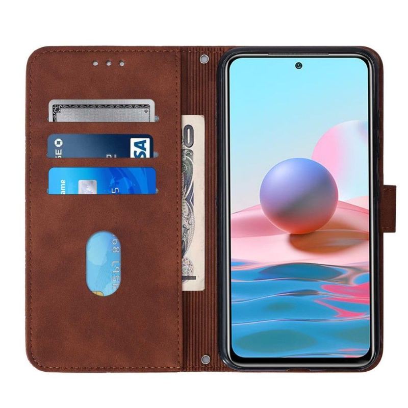 Etui Folio do Xiaomi Mi 11 Lite 5G NE / Mi 11 Lite / Mi 11 Lite 5G Skórzany Efekt Geometryczny Wzór Z Paskiem