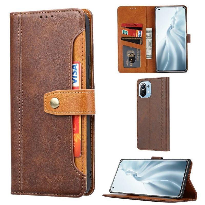 Etui Folio do Xiaomi Mi 11 Lite 5G NE / Mi 11 Lite / Mi 11 Lite 5G Skórzany Efekt Z Wieloma Przegródkami