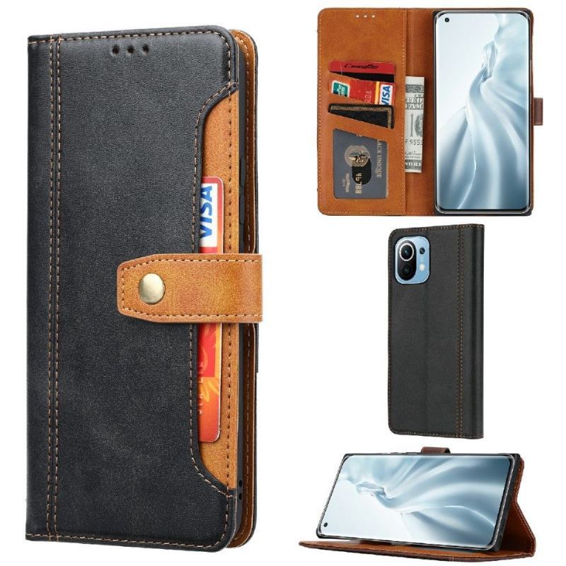 Etui Folio do Xiaomi Mi 11 Lite 5G NE / Mi 11 Lite / Mi 11 Lite 5G Skórzany Efekt Z Wieloma Przegródkami