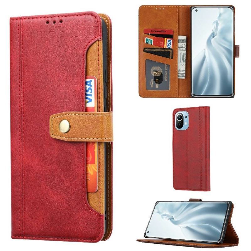 Etui Folio do Xiaomi Mi 11 Lite 5G NE / Mi 11 Lite / Mi 11 Lite 5G Skórzany Efekt Z Wieloma Przegródkami