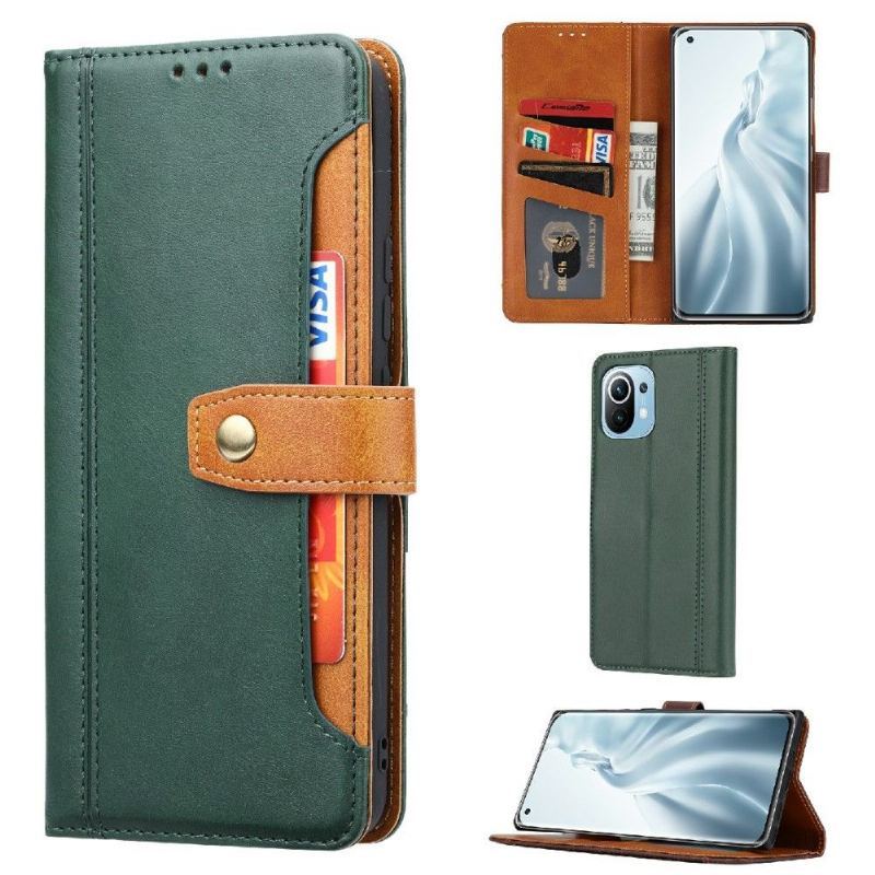 Etui Folio do Xiaomi Mi 11 Lite 5G NE / Mi 11 Lite / Mi 11 Lite 5G Skórzany Efekt Z Wieloma Przegródkami