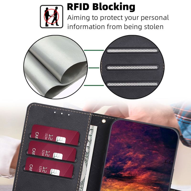 Etui Folio Do Realme 12 Pro / 12 Pro Plus Blokowanie Rfid Z Efektem Vintage