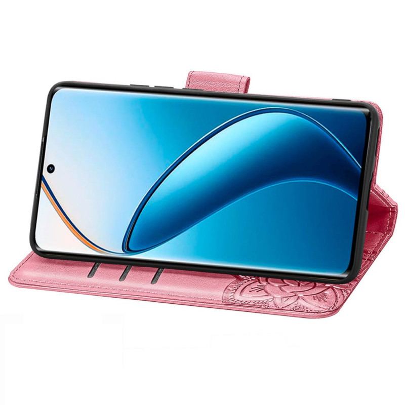 Etui Folio Realme 12 Pro / 12 Pro Plus Duży Motyl Z Paskiem Etui Ochronne