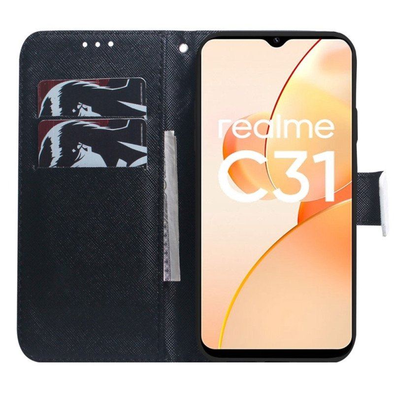 Etui Folio do Realme C31 Przyszły Wilk