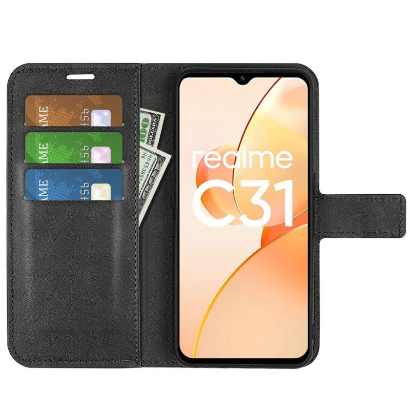 Etui Folio do Realme C31 Tradycyjna Sztuczna Skóra