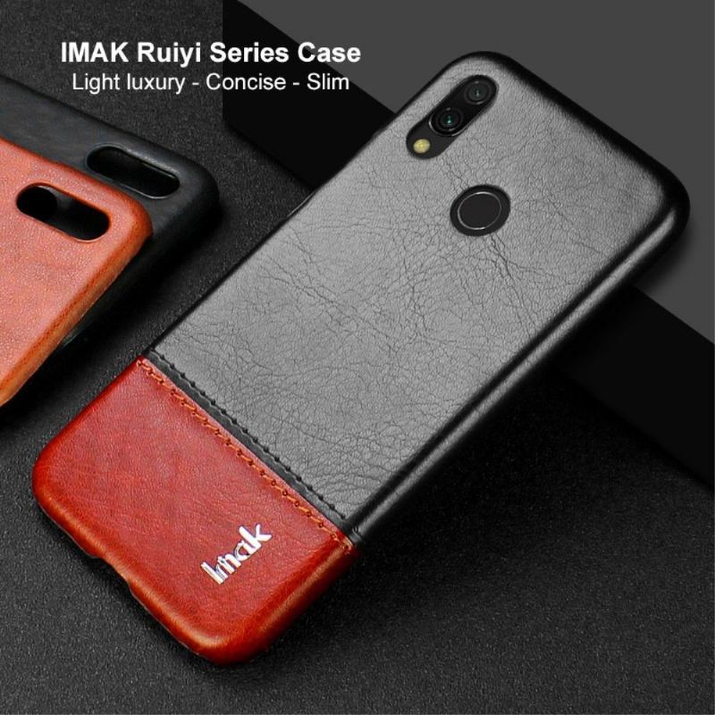 Etui do Xiaomi Redmi Note 7 Biznes Imak Bicolor Imitacja Skóry - Czarny Brąz