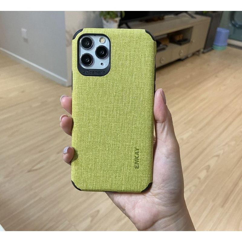 Etui do iPhone 11 Pro Max Efekt Płótna + Folia Ze Szkła Hartowanego