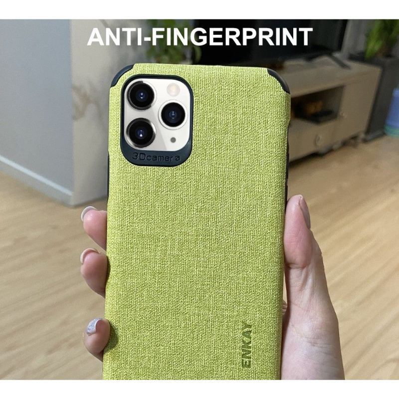 Etui do iPhone 11 Pro Max Efekt Płótna + Folia Ze Szkła Hartowanego