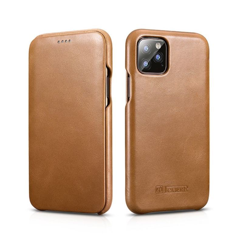 Etui Folio do iPhone 11 Pro Max Classic Icarer Prawdziwa Skóra