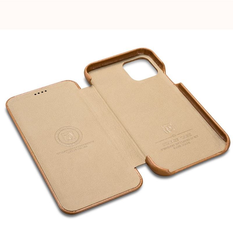 Etui Folio do iPhone 11 Pro Max Classic Icarer Prawdziwa Skóra