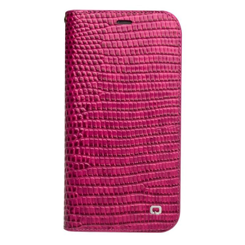 Etui Folio do iPhone 11 Pro Max Prawdziwa Skóra Croc Efekt