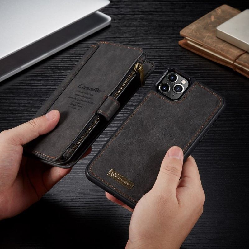 Etui Skórzany Futerał do iPhone 11 Pro Max Anti-fall Portfel Wymienny Caseme