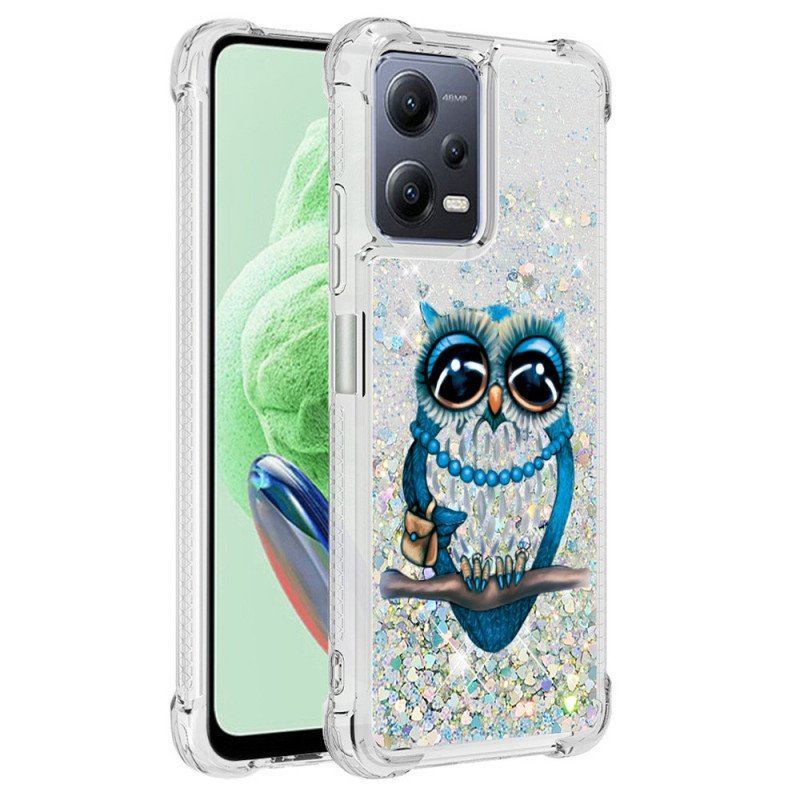 Etui do Xiaomi Redmi Note 12 5G Cekiny Panna Sowa