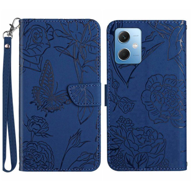 Etui Folio do Xiaomi Redmi Note 12 5G Motyle I Smycz