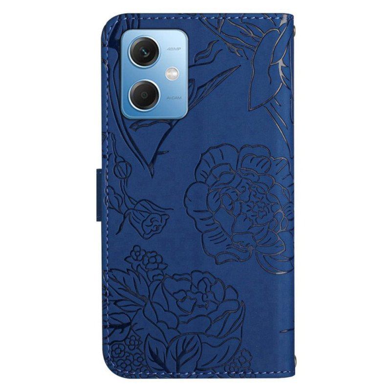 Etui Folio do Xiaomi Redmi Note 12 5G Motyle I Smycz