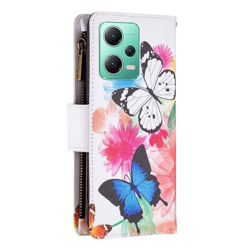 Etui Folio do Xiaomi Redmi Note 12 5G Portmonetka Motyle