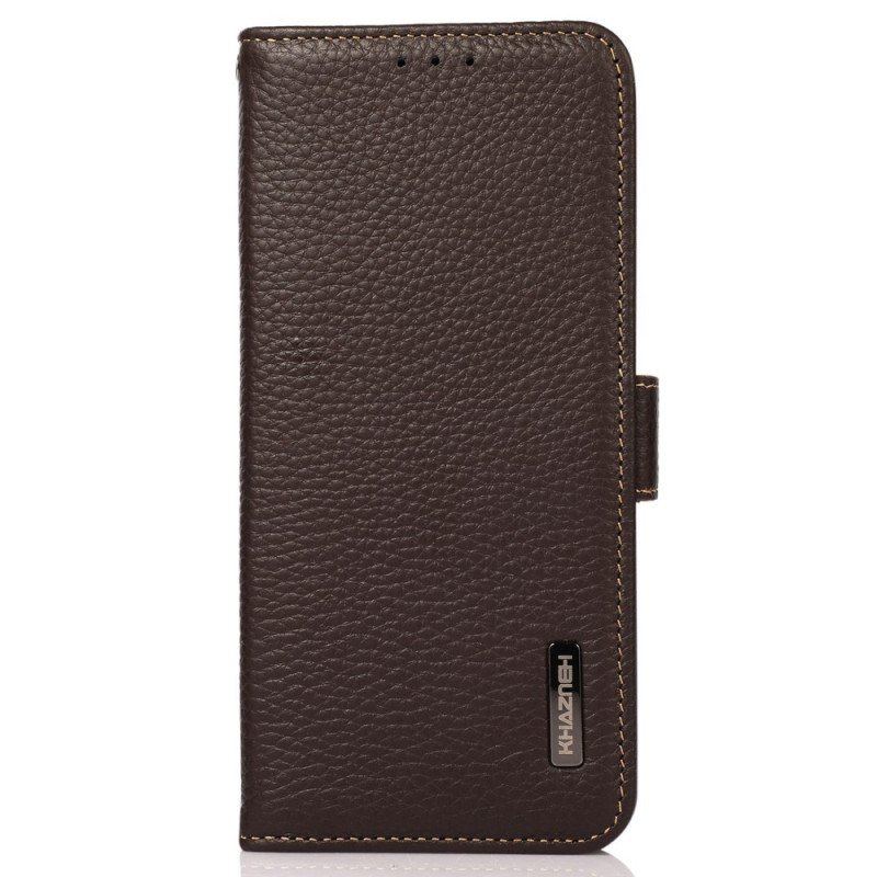 Etui Folio do Xiaomi Redmi Note 12 5G Skóra Liczi Khazneh Rfid