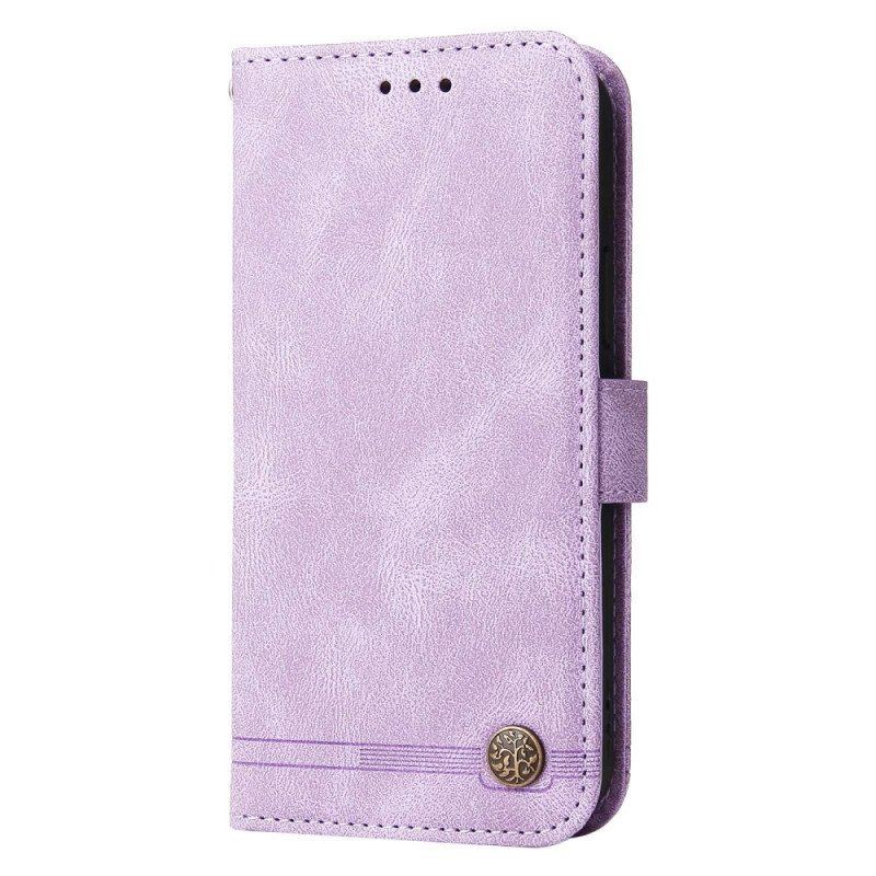 Etui Folio do Xiaomi Redmi Note 12 5G Skórzany Styl Z Ozdobnym Nitem