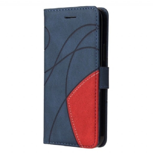 Etui Folio do Xiaomi Redmi Note 12 5G z Łańcuch Dwukolorowy Pasek