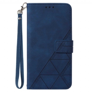 Etui Folio do Xiaomi Redmi Note 12 5G z Łańcuch Trójkąty Paska