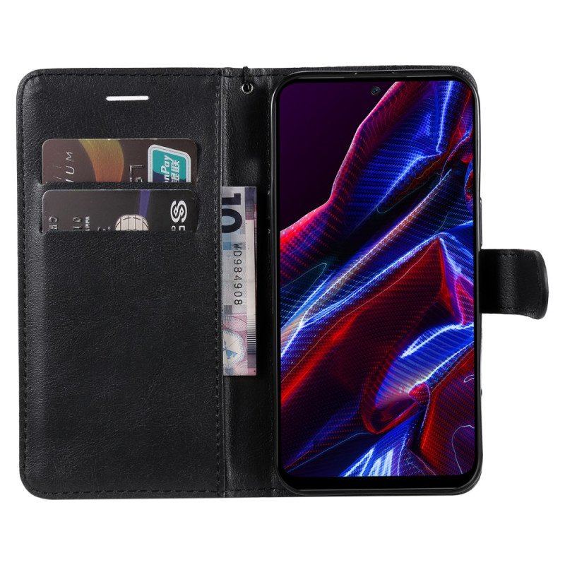 Etui Folio do Xiaomi Redmi Note 12 5G z Łańcuch Zwykły Z Paskiem