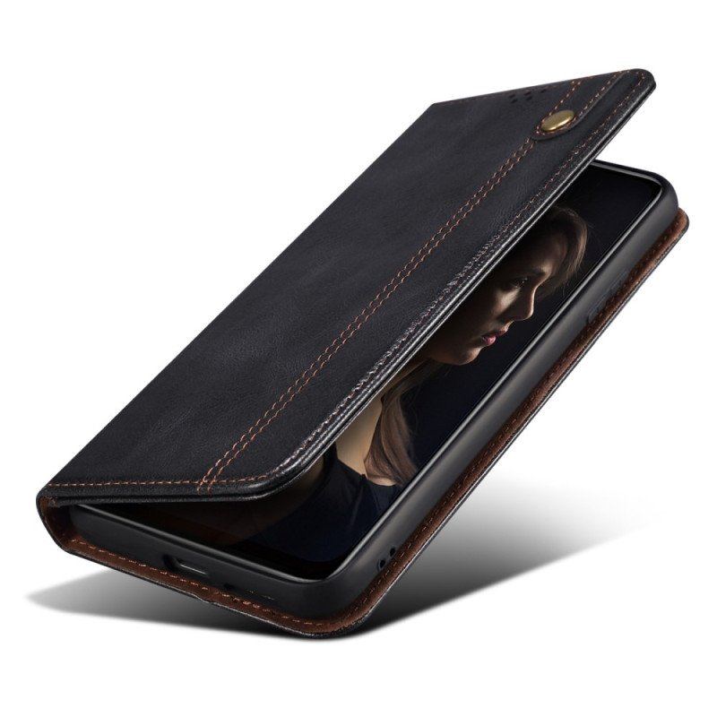 Etui Na Telefon do Xiaomi Redmi Note 12 5G Etui Folio Woskowana Sztuczna Skóra