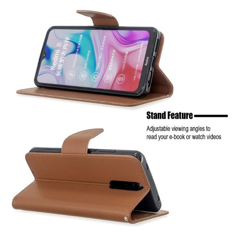 Etui do Xiaomi Redmi Note 8 Anti-fall Etui Folio Folio Z Efektem Skóry Ziarnistej