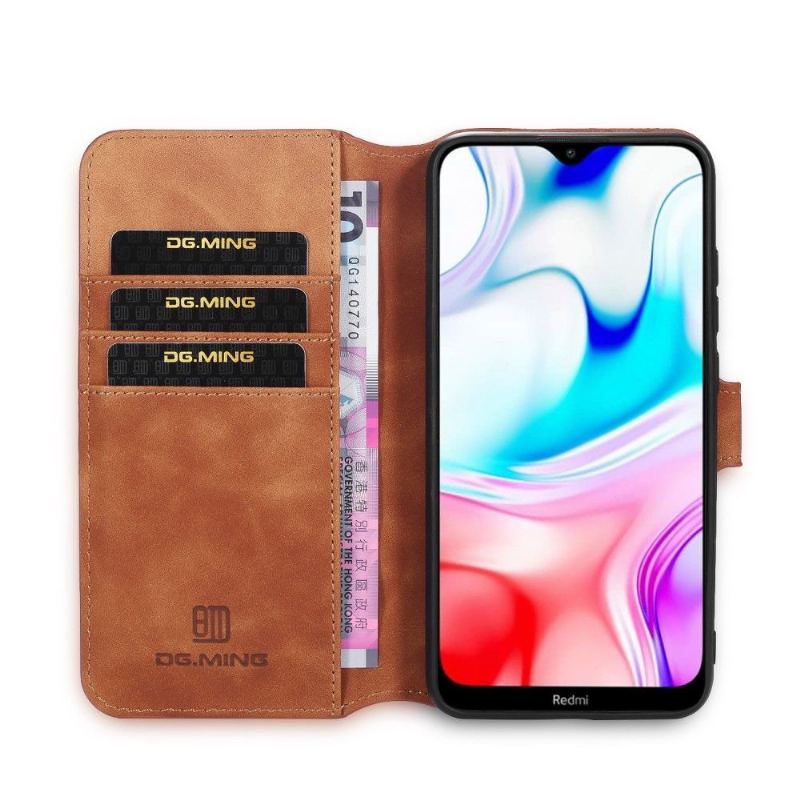 Etui Folio do Xiaomi Redmi Note 8 Obrzeża Dg Ming Skóra W Stylu Retro