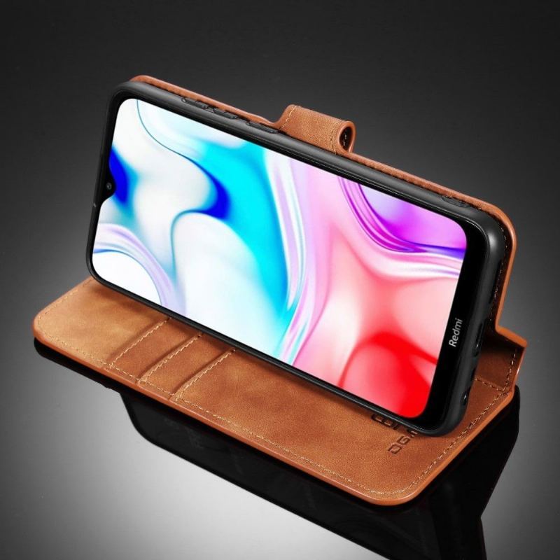 Etui Folio do Xiaomi Redmi Note 8 Obrzeża Dg Ming Skóra W Stylu Retro