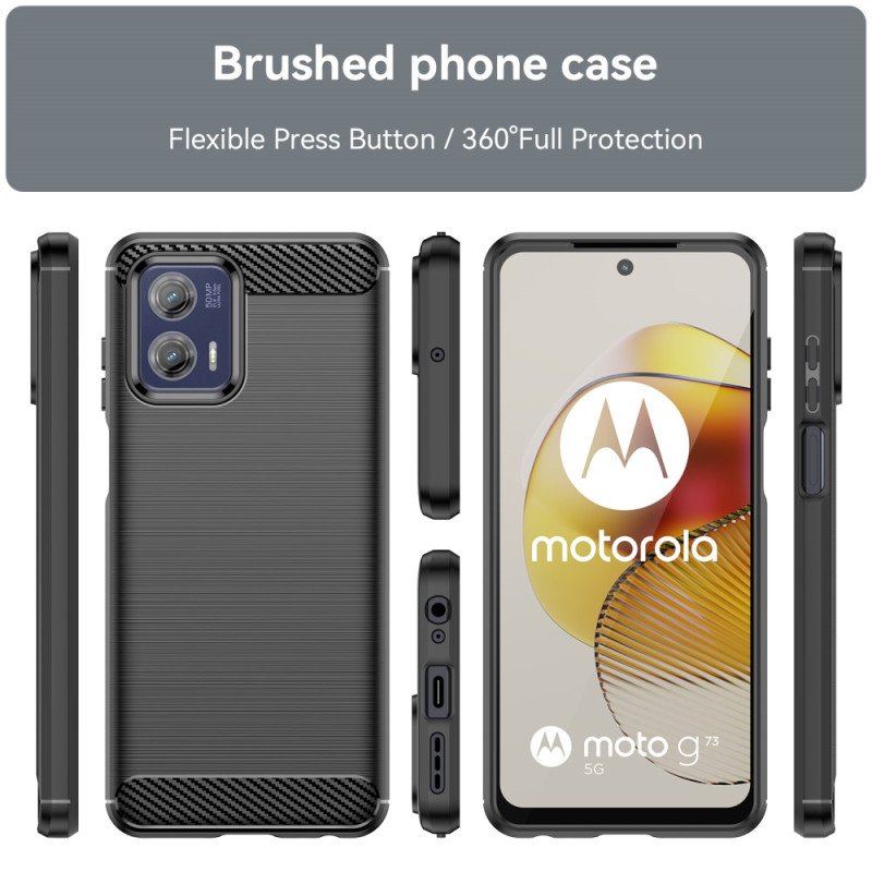 Etui do Moto G73 5G Szczotkowane Włókno Węglowe