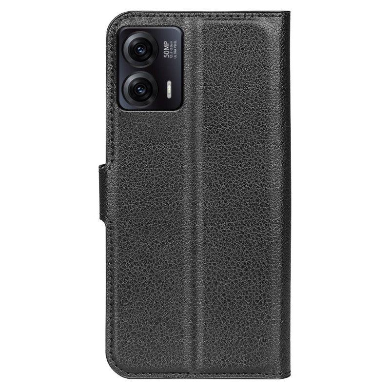 Etui Folio do Moto G73 5G Klasyczny Efekt Skóry Liczi