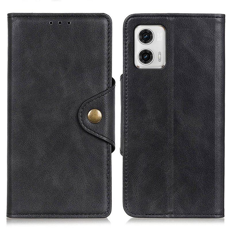 Etui Folio do Moto G73 5G Przycisk Magnetyczny