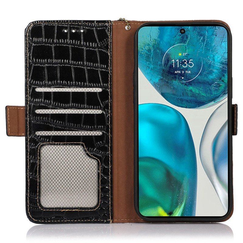 Etui Folio do Moto G73 5G Rfid W Stylu Krokodyla