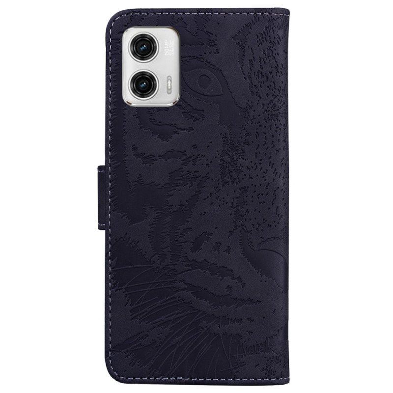 Etui Folio do Moto G73 5G Ślad Tygrysa