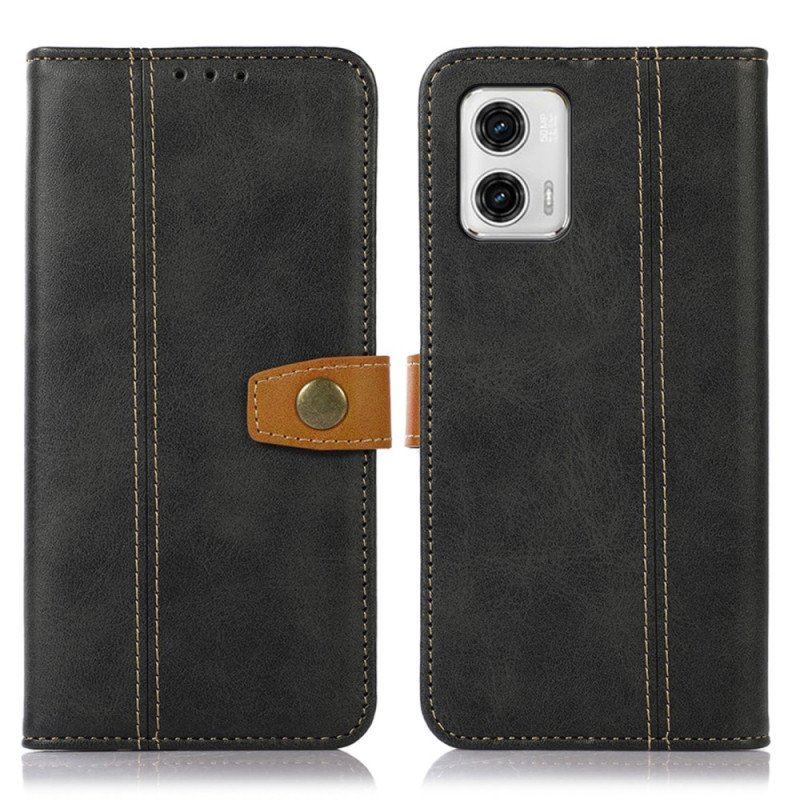 Etui Folio do Moto G73 5G Taśma Tapicerska