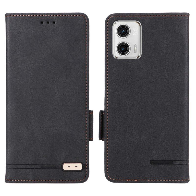 Etui Na Telefon do Moto G73 5G Etui Folio Rzemienna Tekstura