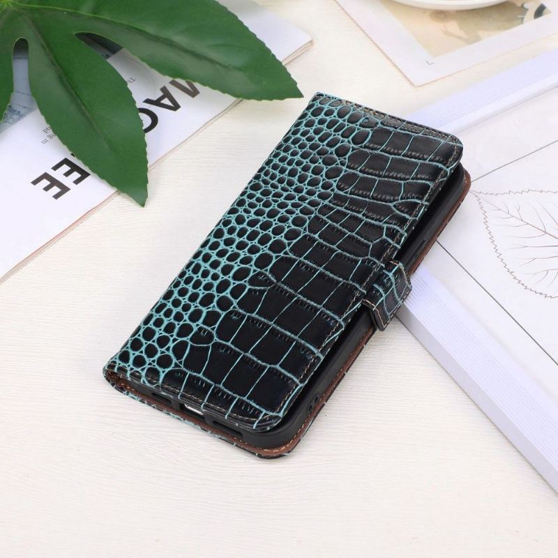 Etui Folio do Samsung Galaxy M13 Classic Croco Look Z Prawdziwej Skóry