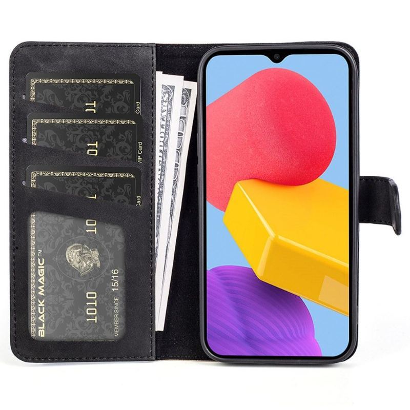 Skórzany Futerał do Samsung Galaxy M13 Anti-fall Etui Folio Bicolor Folio Stojak