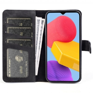 Skórzany Futerał do Samsung Galaxy M13 Anti-fall Etui Folio Bicolor Folio Stojak