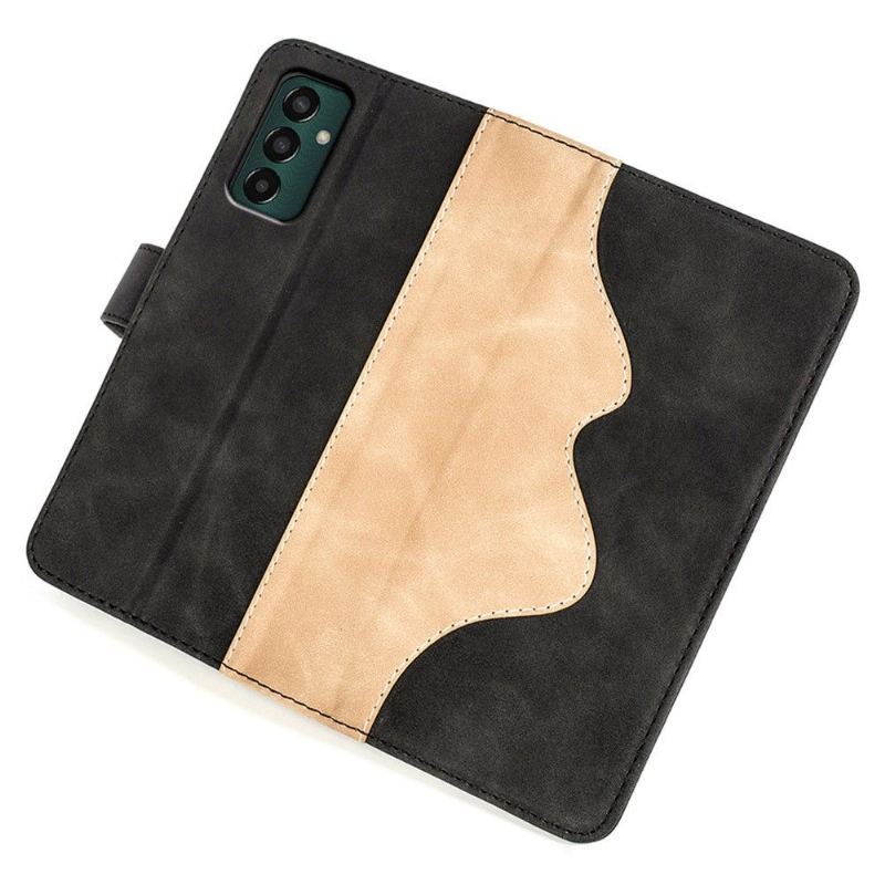 Skórzany Futerał do Samsung Galaxy M13 Anti-fall Etui Folio Bicolor Folio Stojak