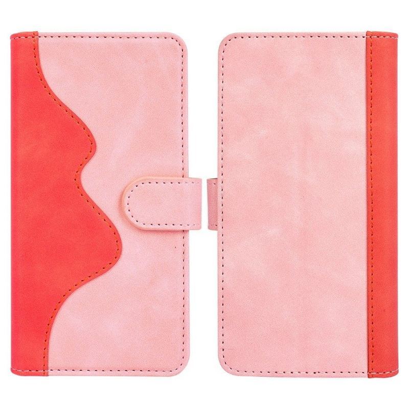 Skórzany Futerał do Samsung Galaxy M13 Anti-fall Etui Folio Bicolor Folio Stojak