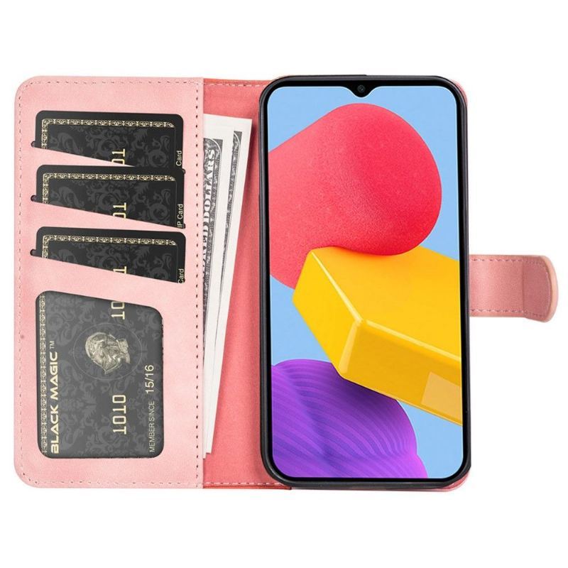 Skórzany Futerał do Samsung Galaxy M13 Anti-fall Etui Folio Bicolor Folio Stojak