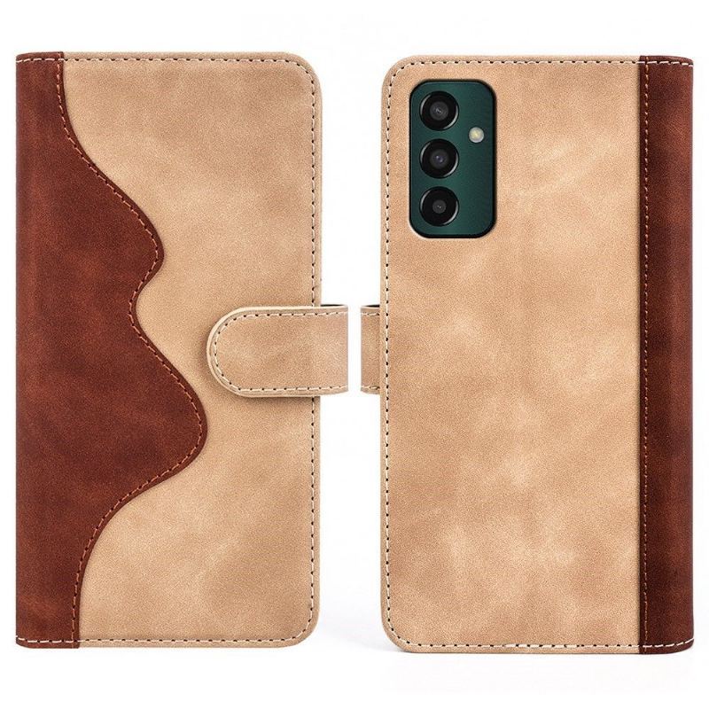 Skórzany Futerał do Samsung Galaxy M13 Anti-fall Etui Folio Bicolor Folio Stojak