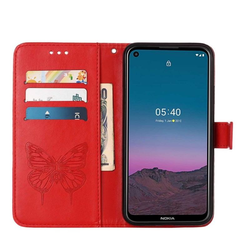 Etui Folio do Nokia 3.4 / Nokia 5.4 Butterfly Flower Posiadacz Karty