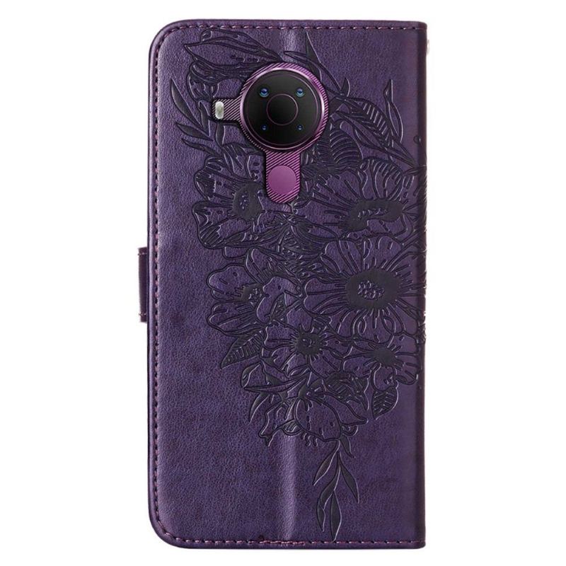 Etui Folio do Nokia 3.4 / Nokia 5.4 Butterfly Flower Posiadacz Karty