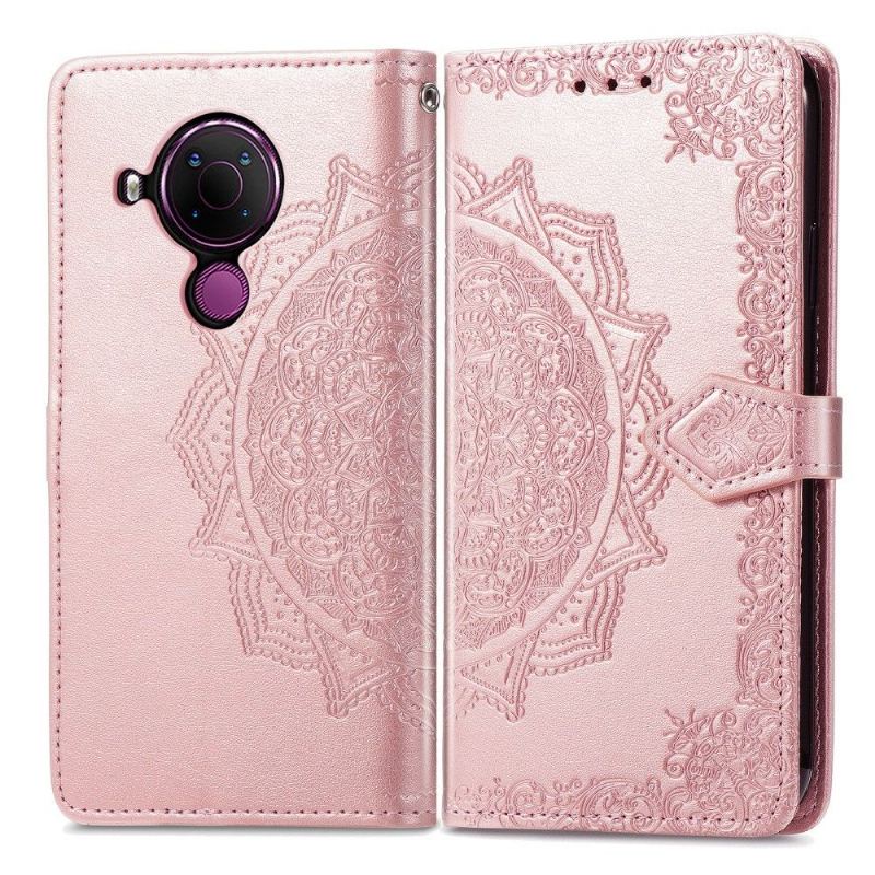 Etui Folio do Nokia 3.4 / Nokia 5.4 Classic Mandala Relief Ze Sztucznej Skóry W Stylu Retro