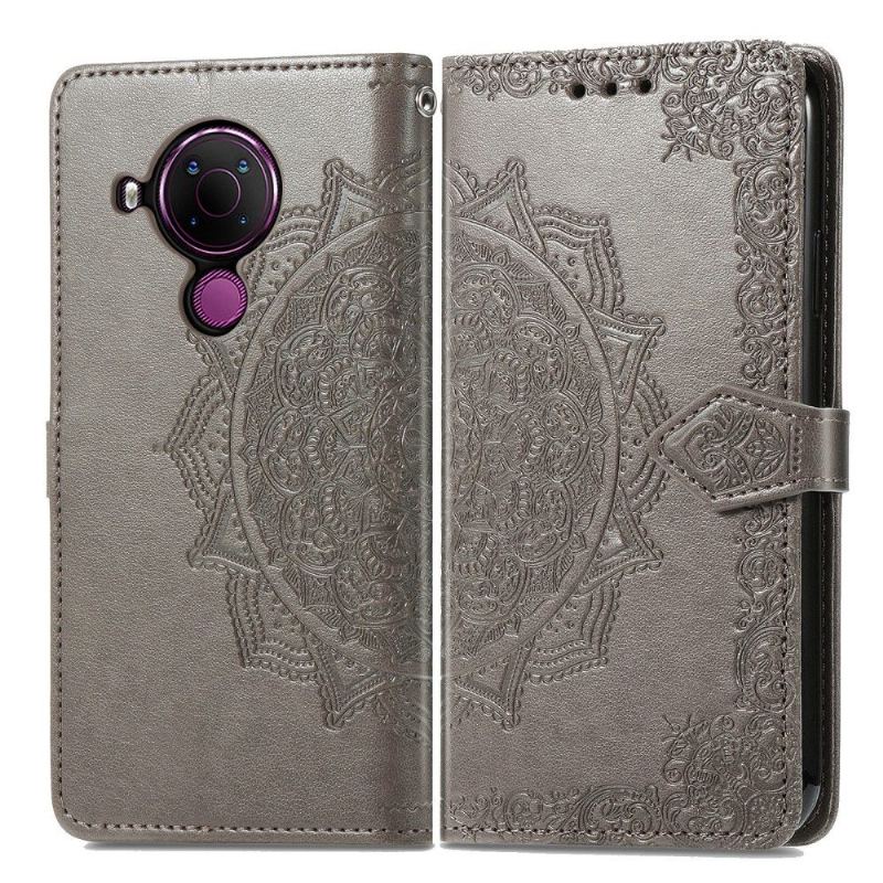 Etui Folio do Nokia 3.4 / Nokia 5.4 Classic Mandala Relief Ze Sztucznej Skóry W Stylu Retro