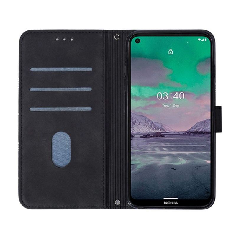 Etui Folio do Nokia 3.4 / Nokia 5.4 Obrzeża Geometryczny Wzór Z Paskiem