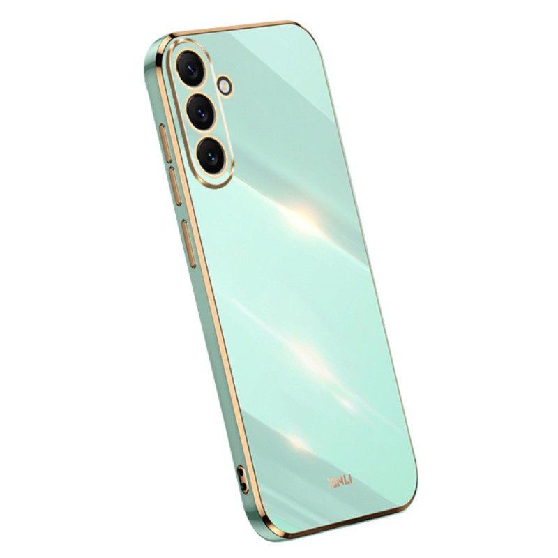 Etui do Samsung Galaxy A54 5G Silikonowe Złote Krawędzie